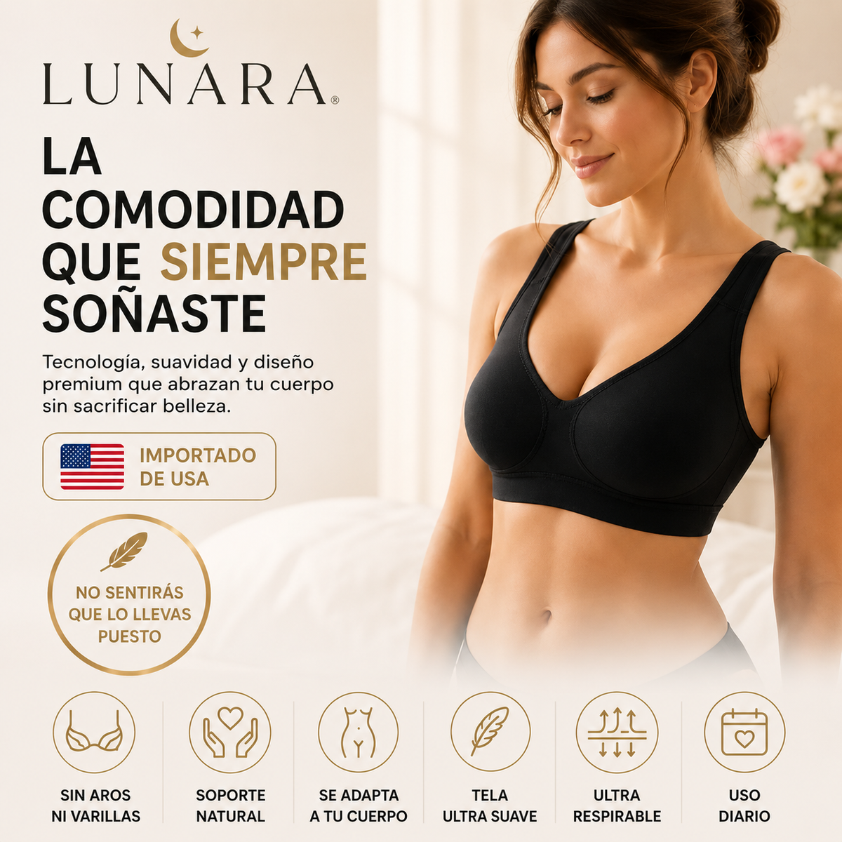 ComfortFit® Sostén Moldeador Sin Aros| Pack 3 Sostenes